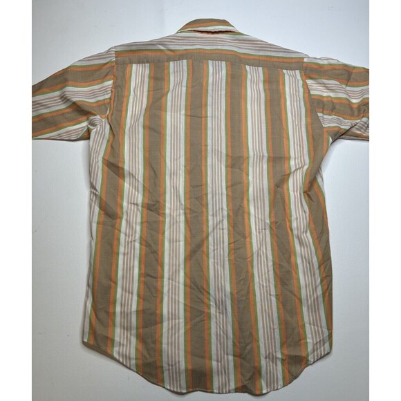 Vintage Men’s Career Club Striped Button Down Shirt Size Medium 15-15.5 Collar - Picture 3 of 5